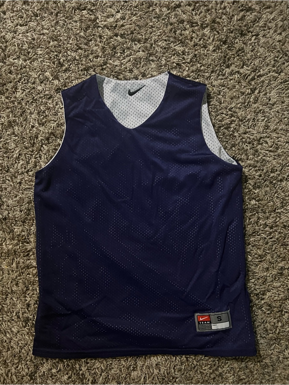 Nike Reversible Navy and White Mesh Basketball Jersey